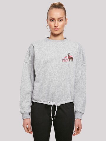 F4NT4STIC Sweatshirt 'Christmas Deer' in Grey: front