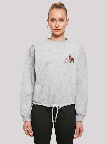 F4NT4STIC Sweatshirt 'Christmas Deer' in Grijs: voorkant