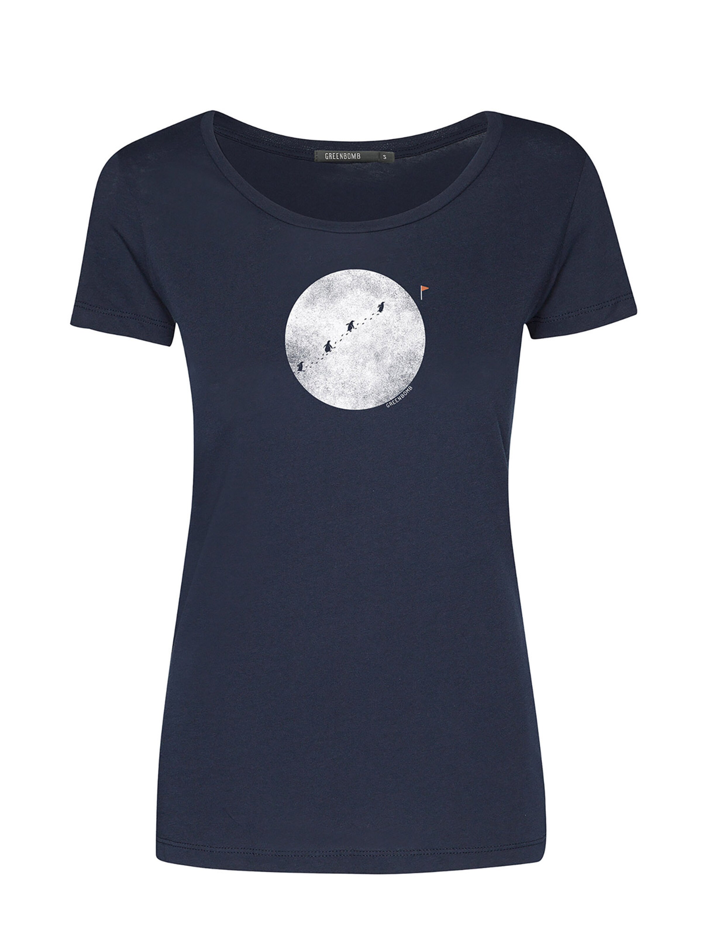 GREENBOMB T-Shirt 'Nature Penguin Hike' in Blau: Vorderseite