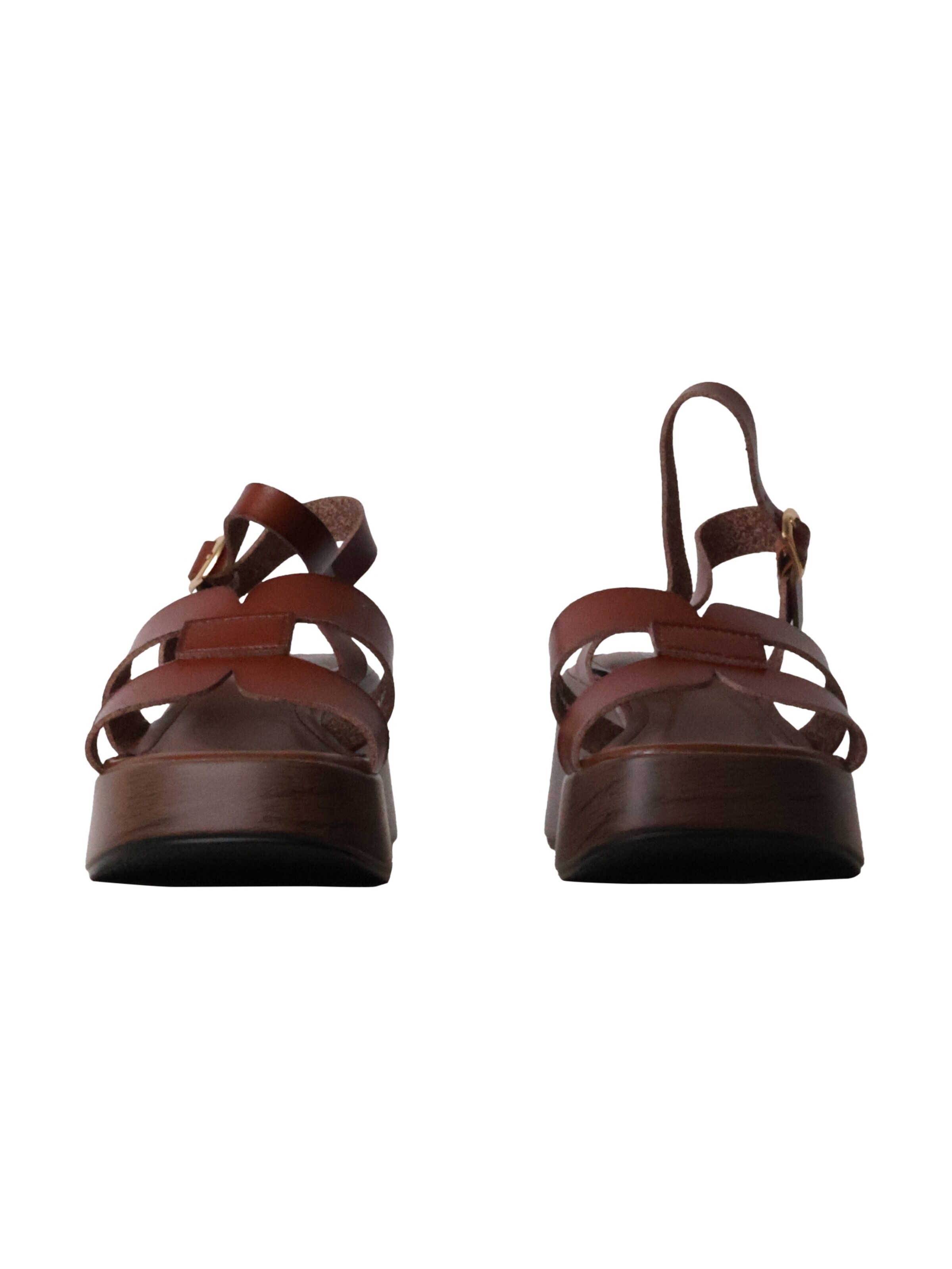 Sandalo 'Hohe Riemchensandalen von R and BE' di Super Mode in marrone