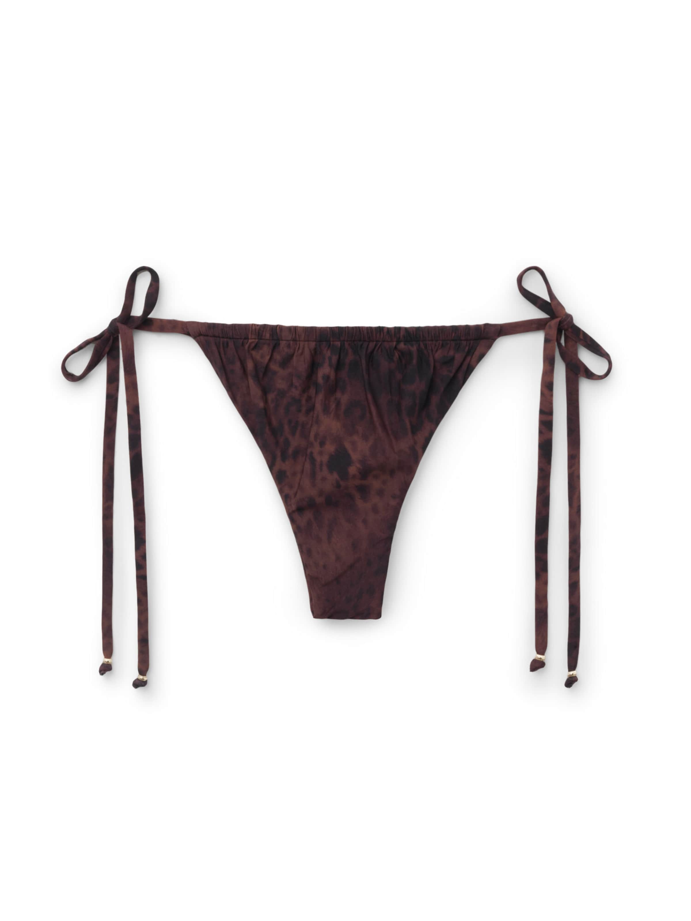 CALZEDONIA Bikini Bottoms 'Dark Animalier' in Brown: front