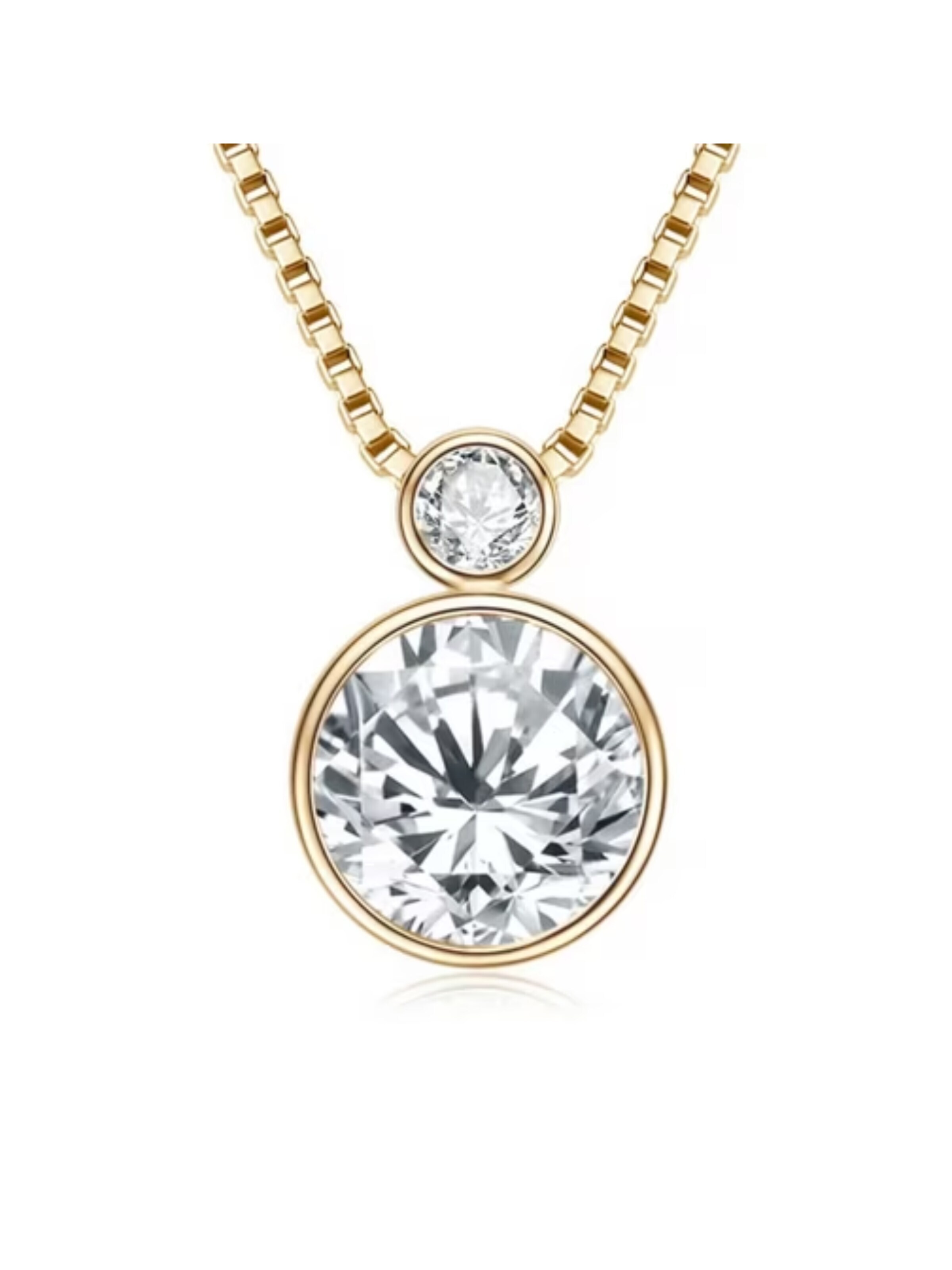 ROUGEMONT Jewellery Necklace 'Exquisite Moissanit Diamant Halskette 8,0mm 2,0ct' in Gold: front