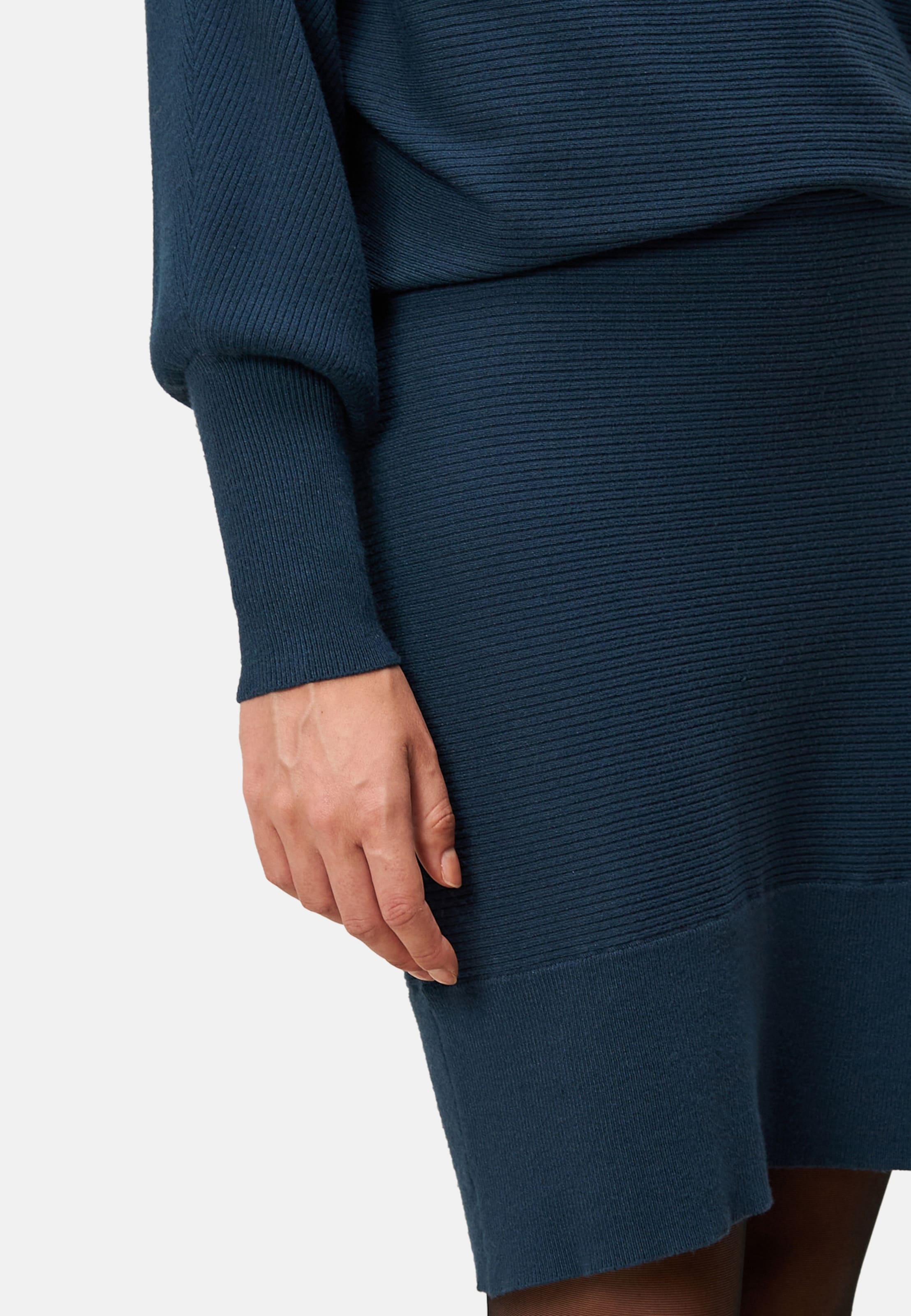 zero Strickkleid strukturiert  U-Boot Ausschnitt in Blau