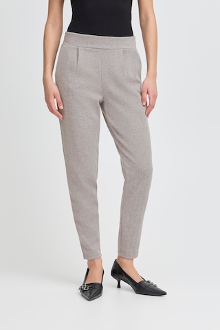 ICHI - Tapered Calças 'IHKATE' em cinzento: frente