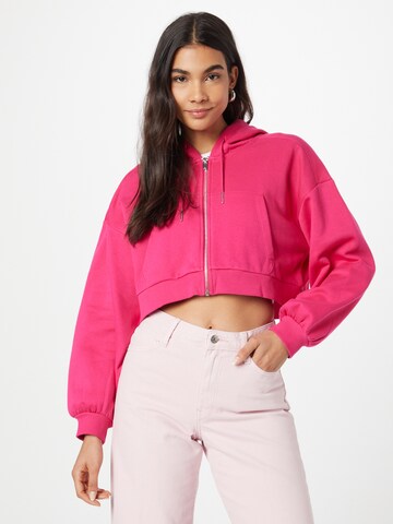 ESPRIT - Sudadera con cremallera en rosa: frente