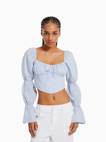 Bershka Blouse in Blauw: voorkant