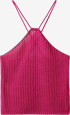 MANGO Knitted Top 'LEMON' in Pink: front