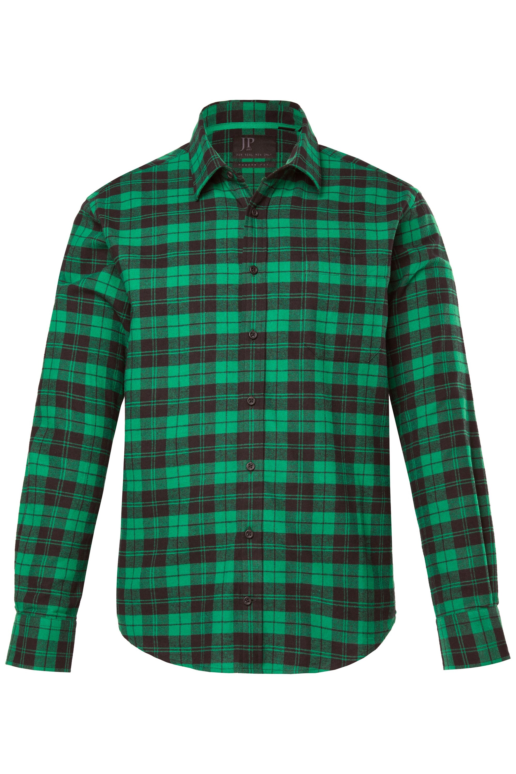 JP1880 Regular fit Overhemd in Groen: voorkant