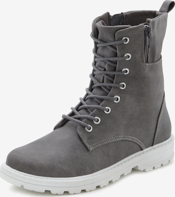 LASCANA - Botines con cordones en gris: frente