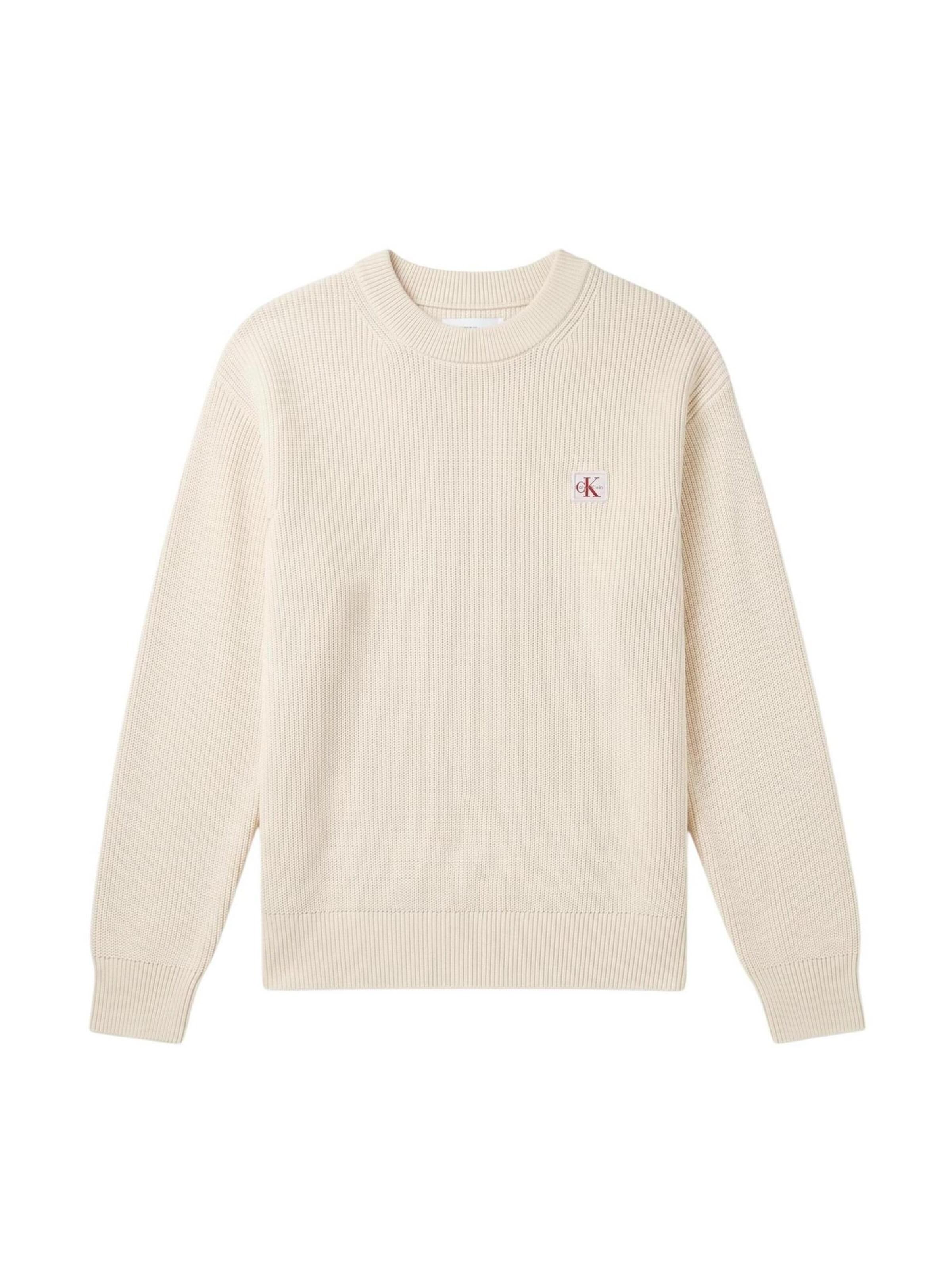 Calvin Klein Jeans Trui 'LS EZ COTTON WAFFLE LV04RD313G' in Beige