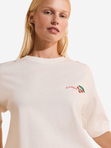 ETAM Schlafshirt 'Tomate' in Weiß