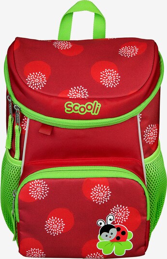 SCOOLI Rucksack 'Mini-Me' in grün / rot / schwarz / weiß, Produktansicht
