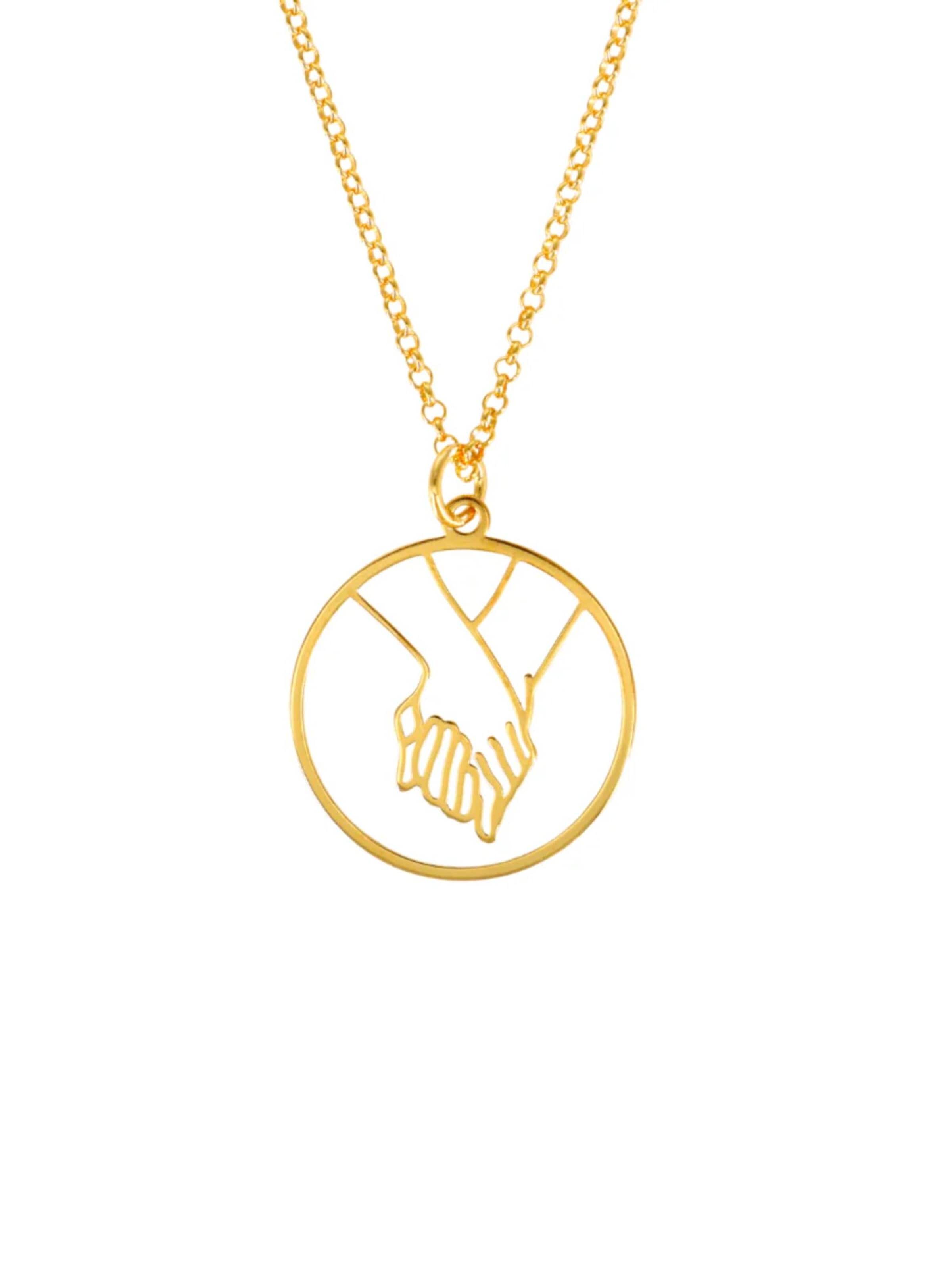 Fräulein Wunder - Colar 'Take My Hand - Sterling Silber' em ouro