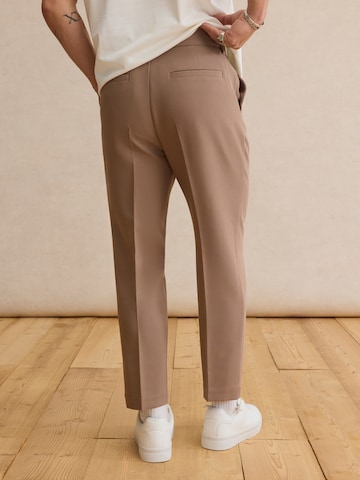 DAN FOX APPAREL Regular Trousers with creases 'Justus' in Brown