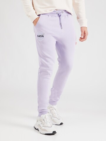 ALPHA INDUSTRIES Alt kitsenev Püksid 'NASA', värv lilla: eest vaates