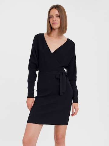 VERO MODA Knitted dress in Black: front