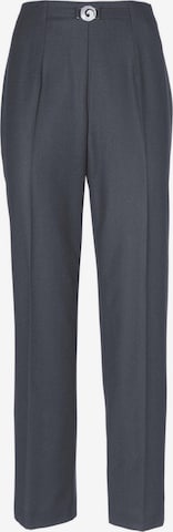 Goldner Regular Pleated Pants 'Martha' in Blue: front