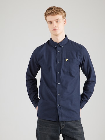 Lyle & Scott - Regular Fit Camisa clássica em azul: frente