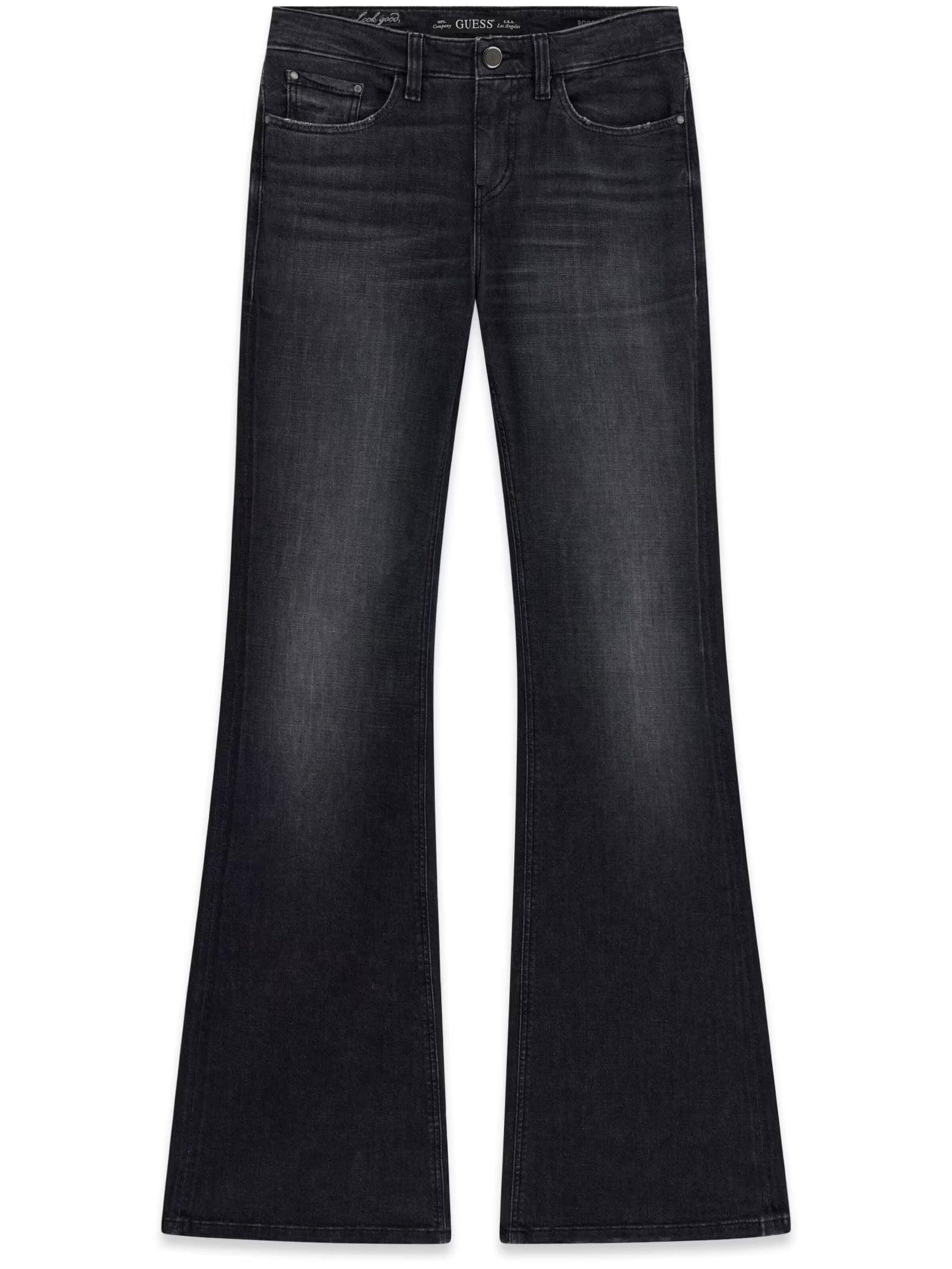 GUESS Flared Jeans 'W6BAJ7B2088' in Zwart: voorkant