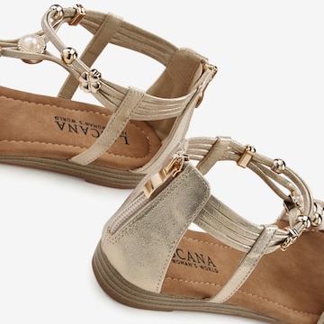 LASCANA Sandalen met riem in Beige