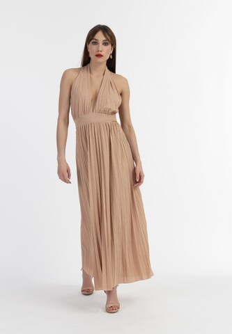 faina Evening Dress in Beige