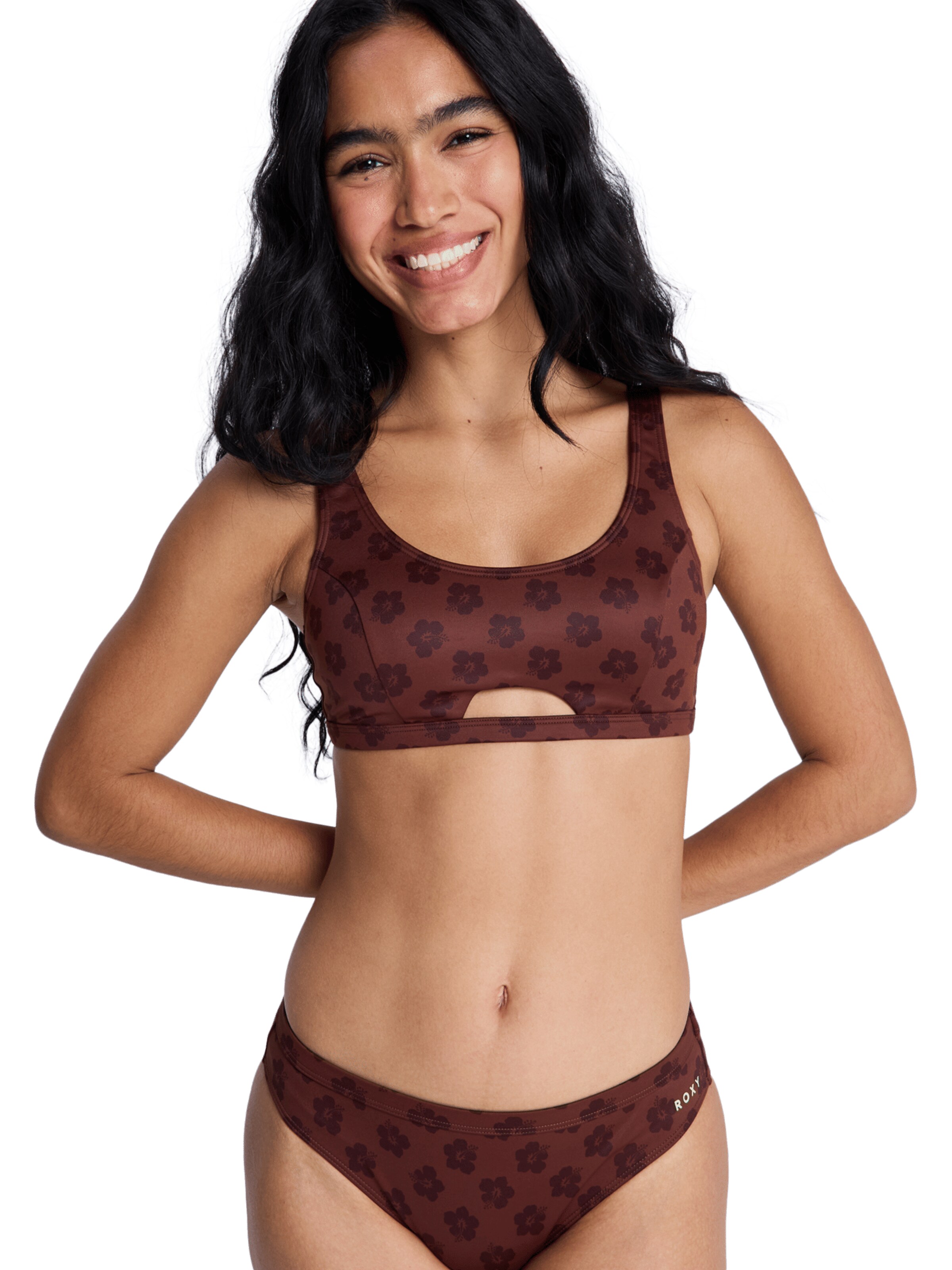 ROXY Bustier Bikinitop 'Pro' in Bruin: voorkant