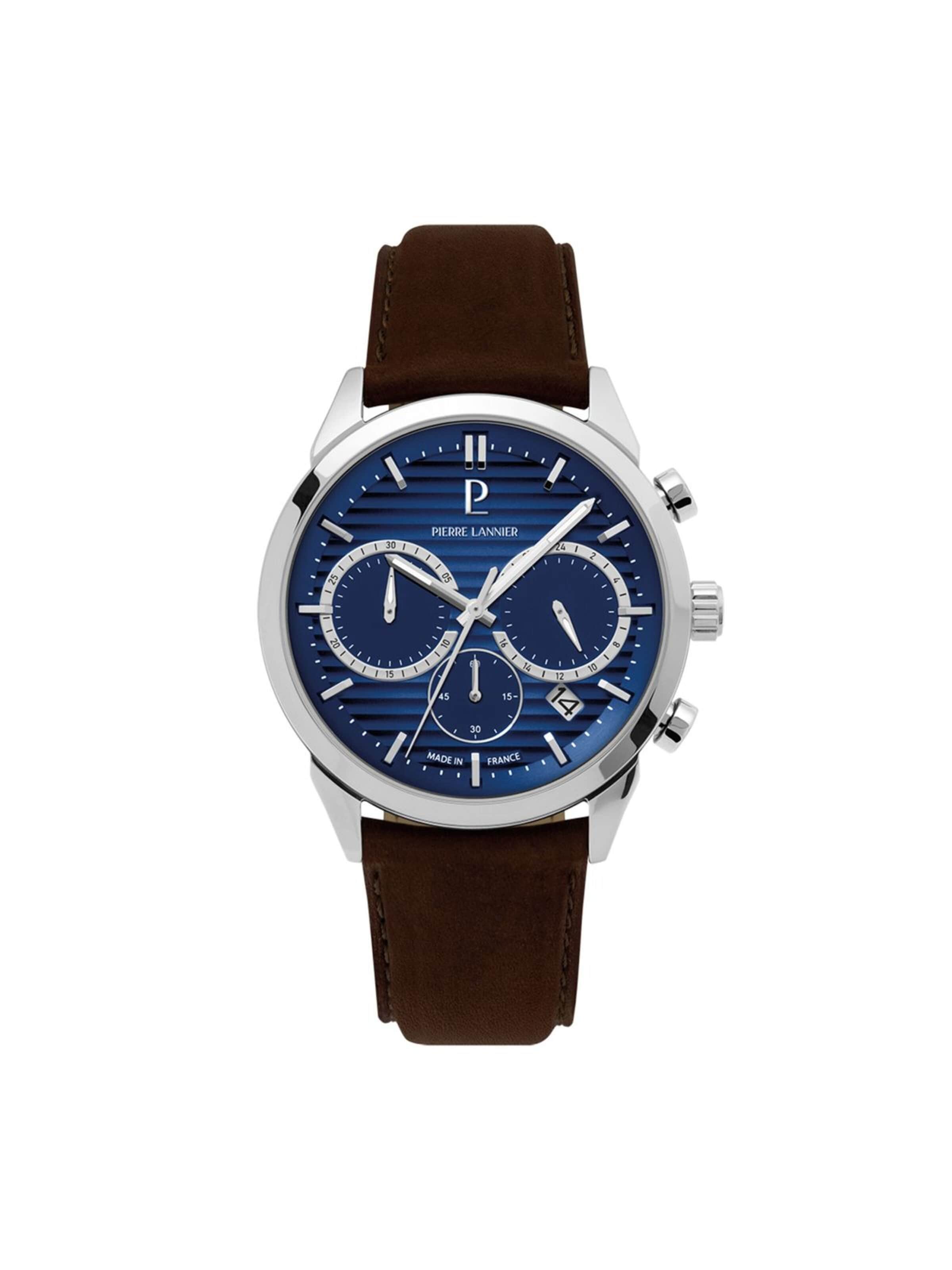 Montre à affichage analogique Pierre Lannier en bleu : devant