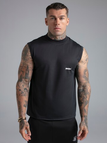 Maglietta di SikSilk in nero: frontale