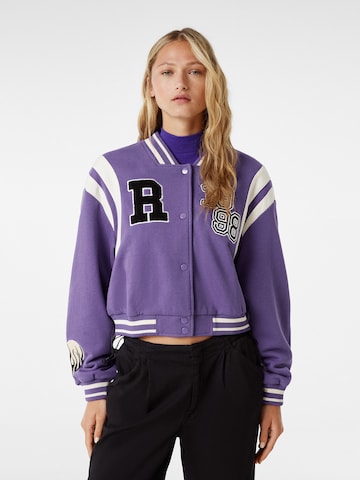 Bershka Between-season jacket in Purple: front