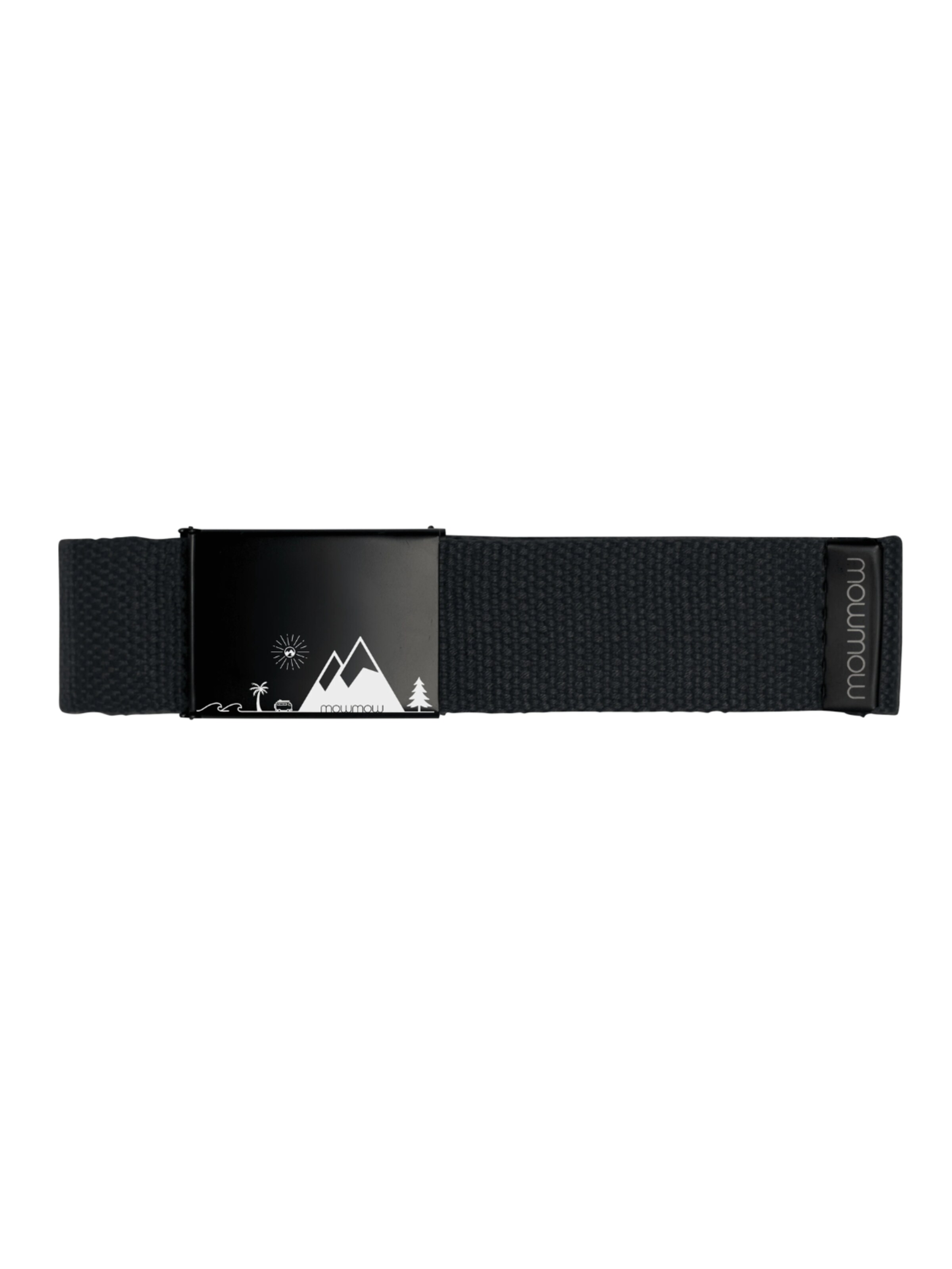 Mowmow Sportriem 'MowMow Belt - Canvas - Aluminum Buckle - 125 cm - Men - Women - Black' in Zwart