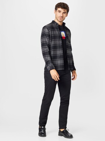 HUGO Red Regular fit Button Up Shirt 'Ermann' in Black