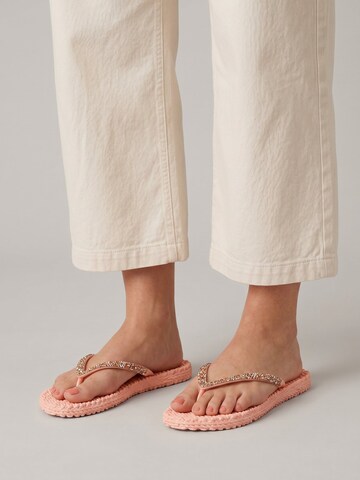 ILSE JACOBSEN T-bar sandals 'Cheerful' in Orange: front
