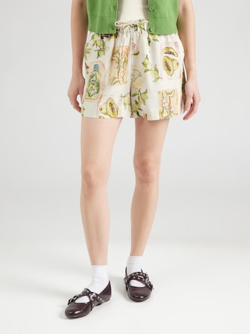 TOPSHOP Wide leg Byxa i beige: framsida