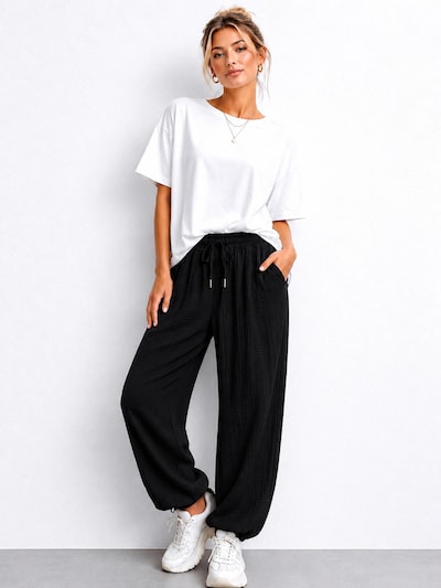 Worldclassca Pants 'Damen Musselin Hose Sommer' in 110-122 in Black, Item view