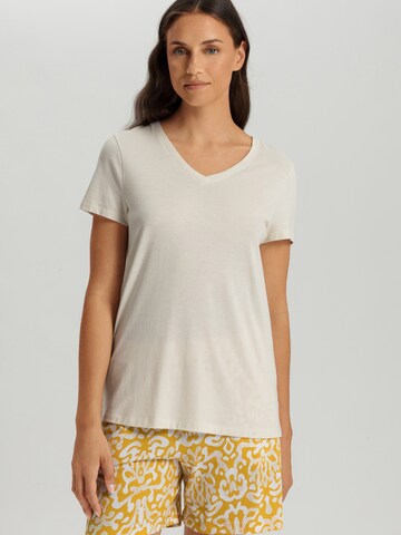 Hanro - Camisa 'Sleep & Lounge' em bege: frente