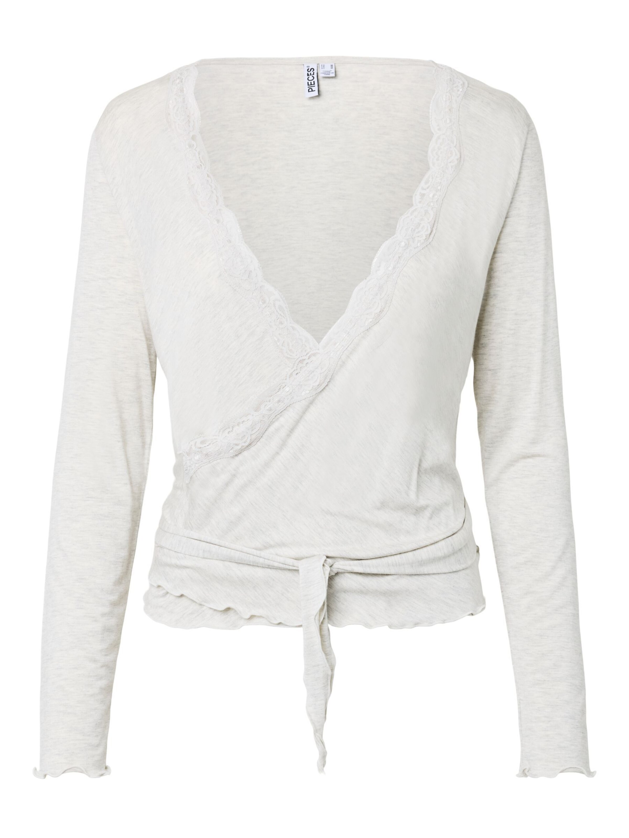 PIECES Shirt 'PCBarbera Roya' in Grijs: voorkant