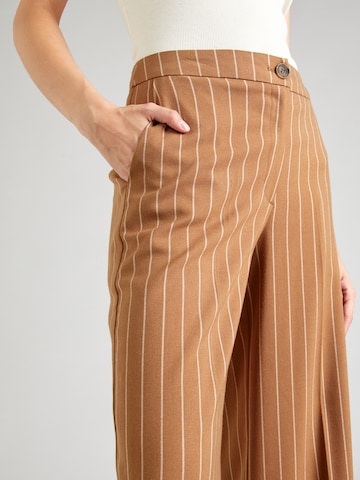 b.young Wide leg Pleated Pants 'DATUMA' in Brown