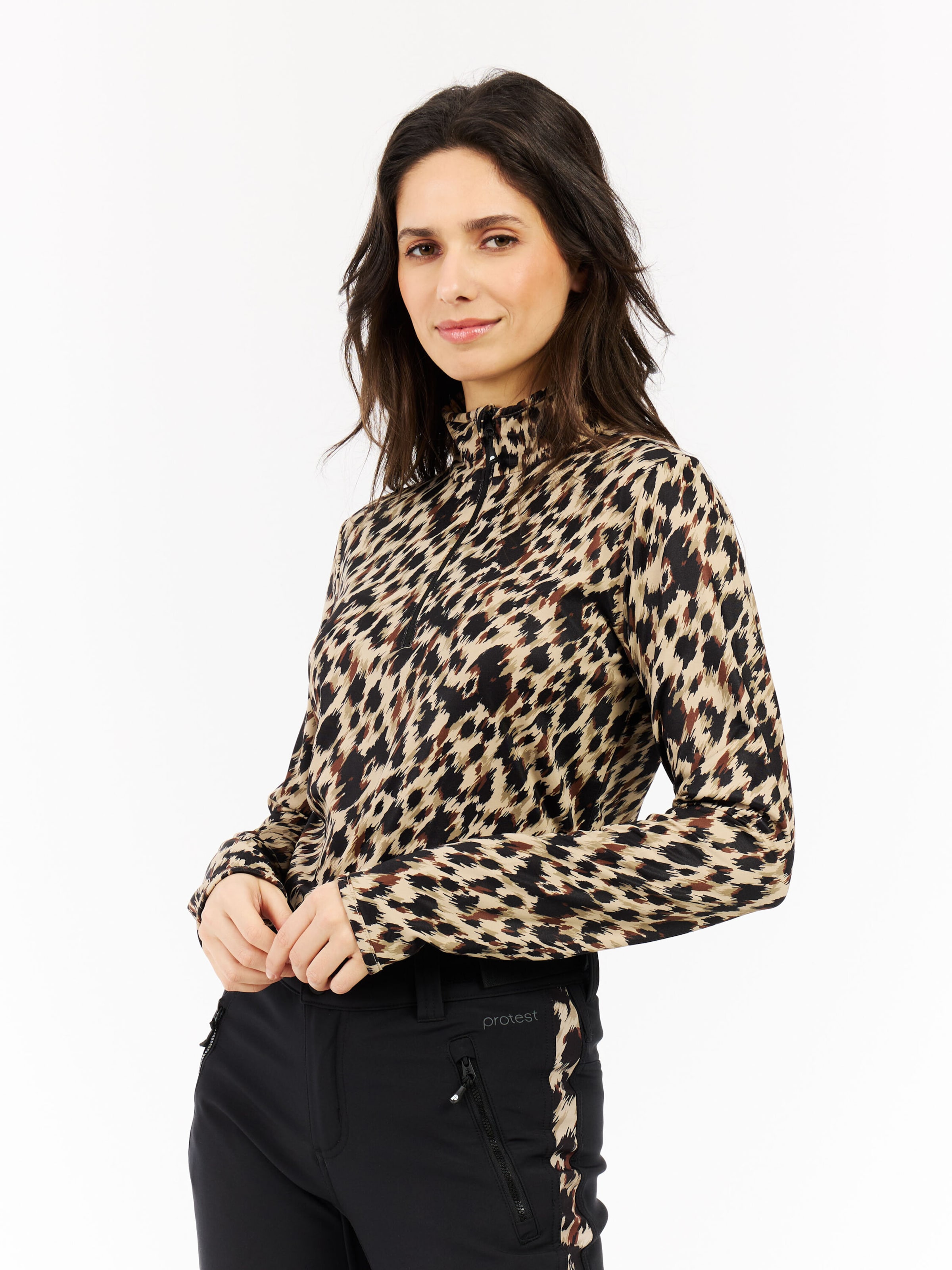 PROTEST Athletic Sweatshirt 'PRTVessy' in Brown: front