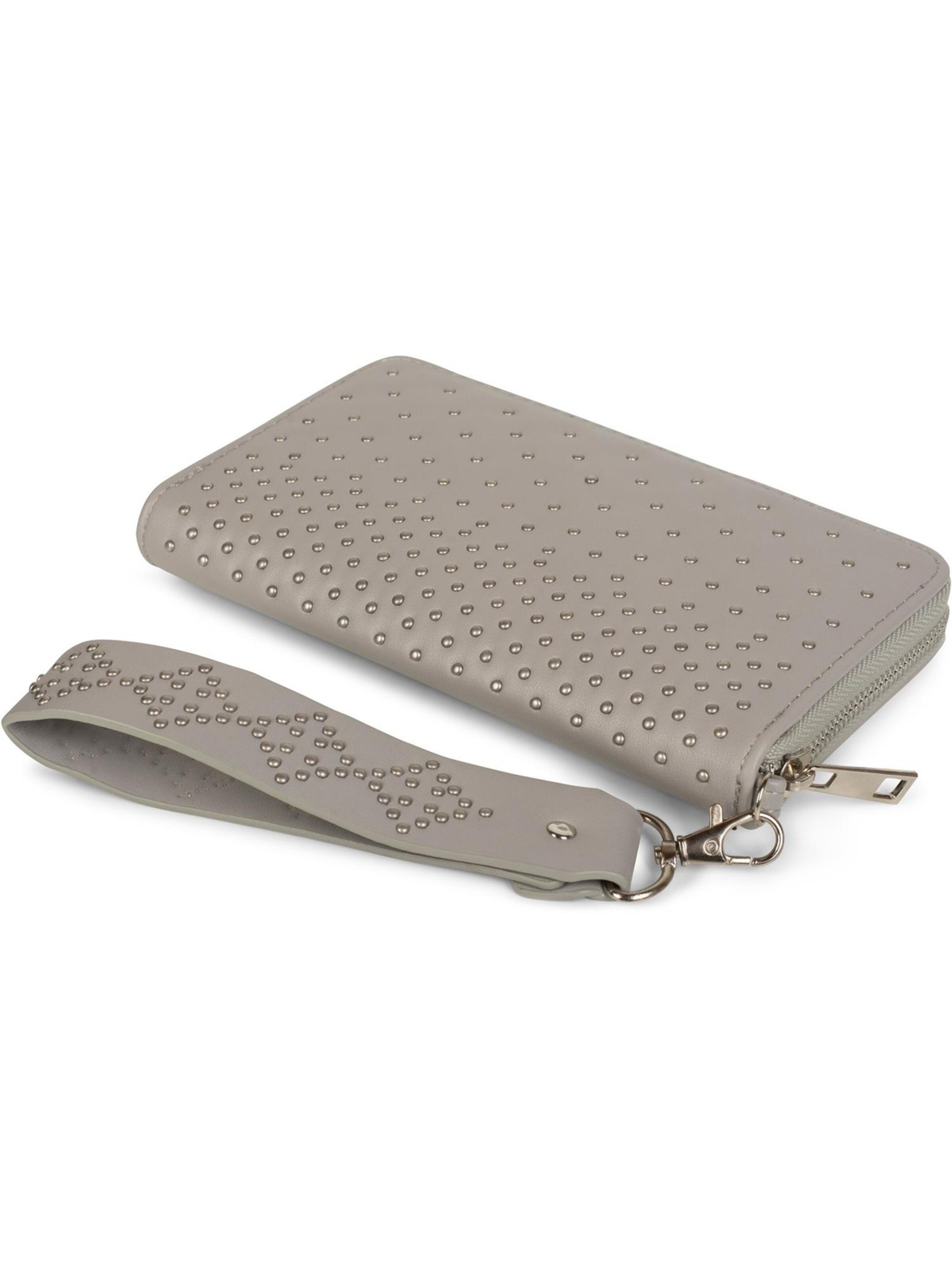 styleBREAKER Portemonnaie 'Geldbörse mit kleinen Kugelnieten'‌‌‌‌‌‌‌‌ in Grau