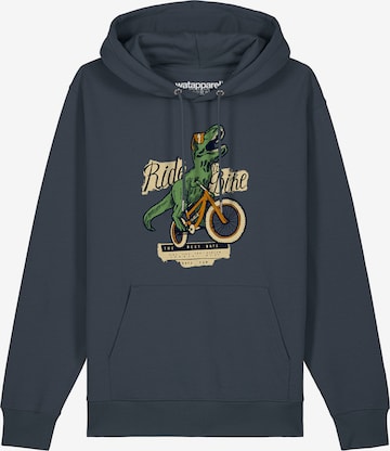 Watapparel Sweatshirt 'T-Rex Fahrrad' in Grijs: voorkant