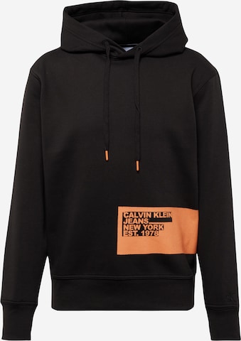 Calvin Klein Jeans Sweatshirt 'Stencil' in Zwart: voorkant