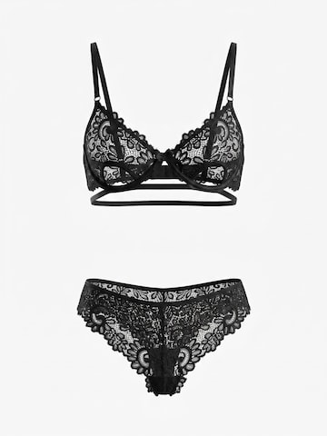Cupshe Bustier Wäsche-Sets‌‌ in Schwarz: Vorderseite