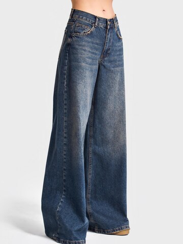 IT'S BASIC Wide leg Jeans 'ELENA Palazzo Mid Rise' in Blauw