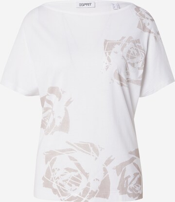 T-shirt ESPRIT en blanc : devant