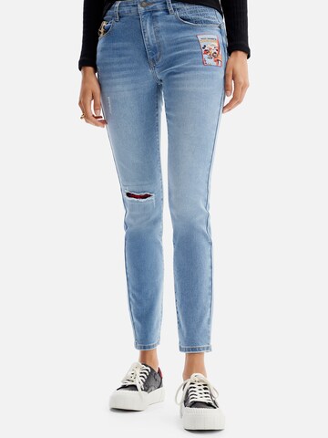 Coupe slim Jean Desigual en bleu : devant