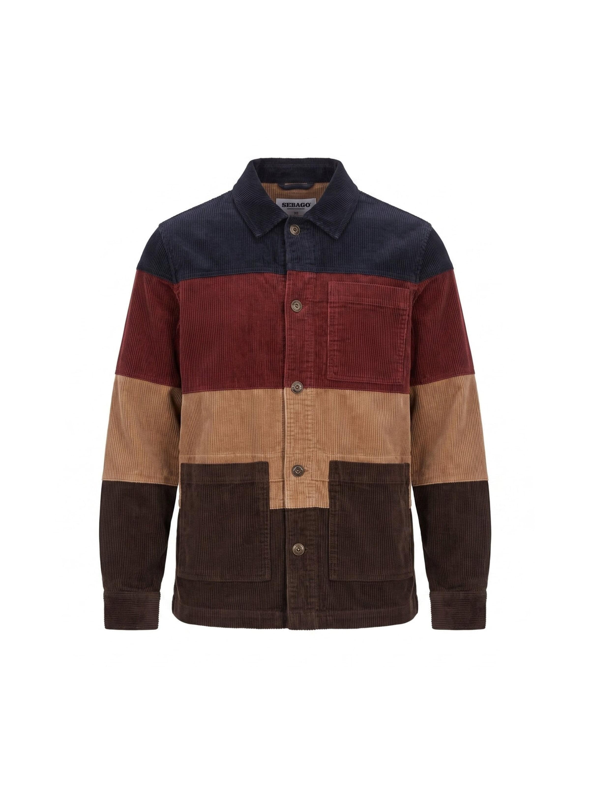 Veste mi-saison 'DORR CORDUROY STRIPES BLUE-REDDISH BROWN BEIGE-DK BROWN' SEBAGO en mélange de couleurs : devant