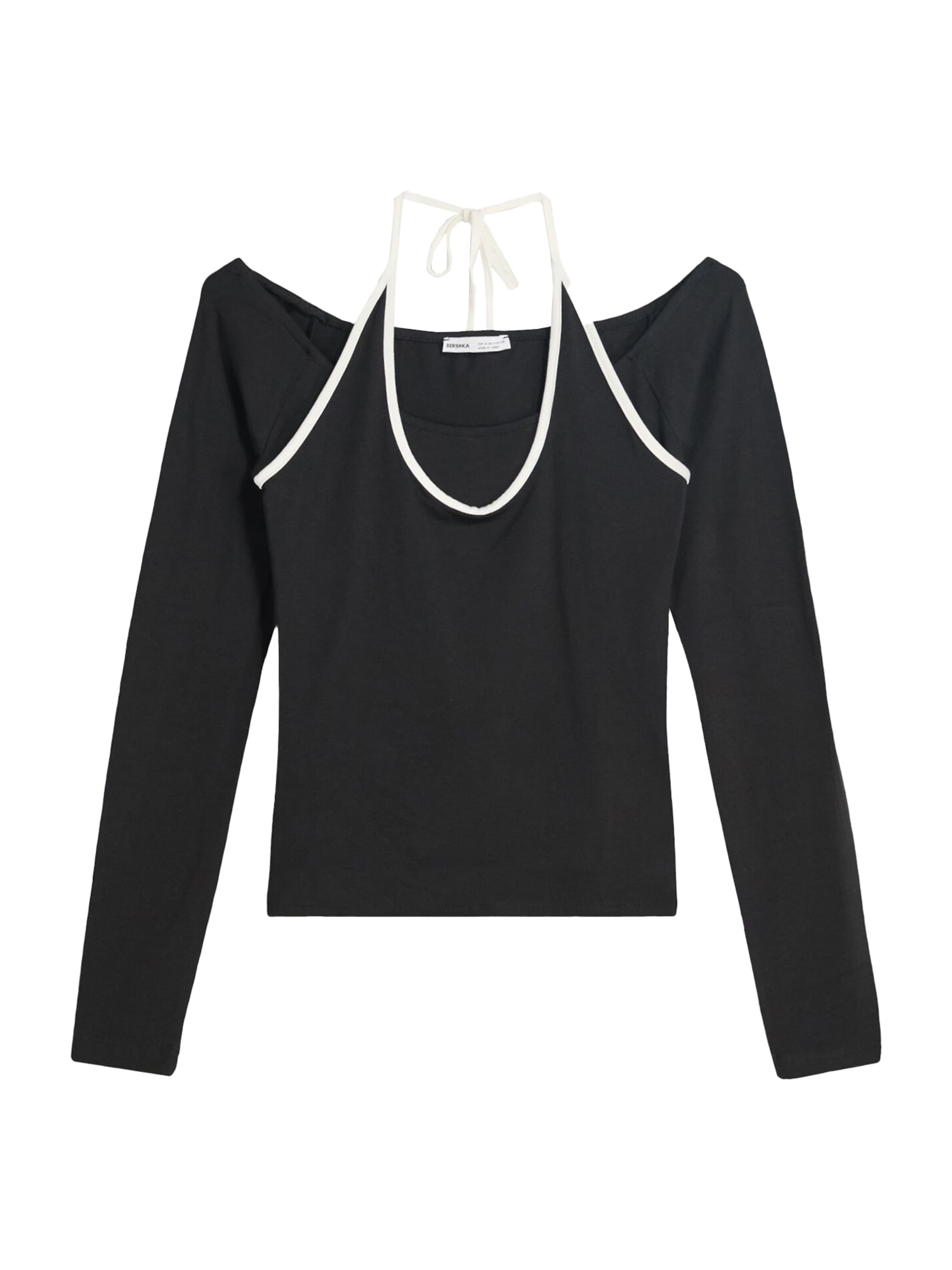 Bershka Tričko – černá: přední strana