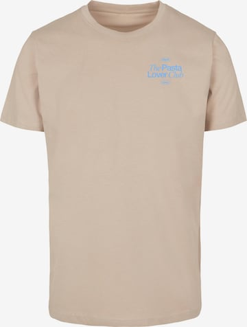 Mister Tee T-shirt 'The Pasta Lover Club' i beige: framsida