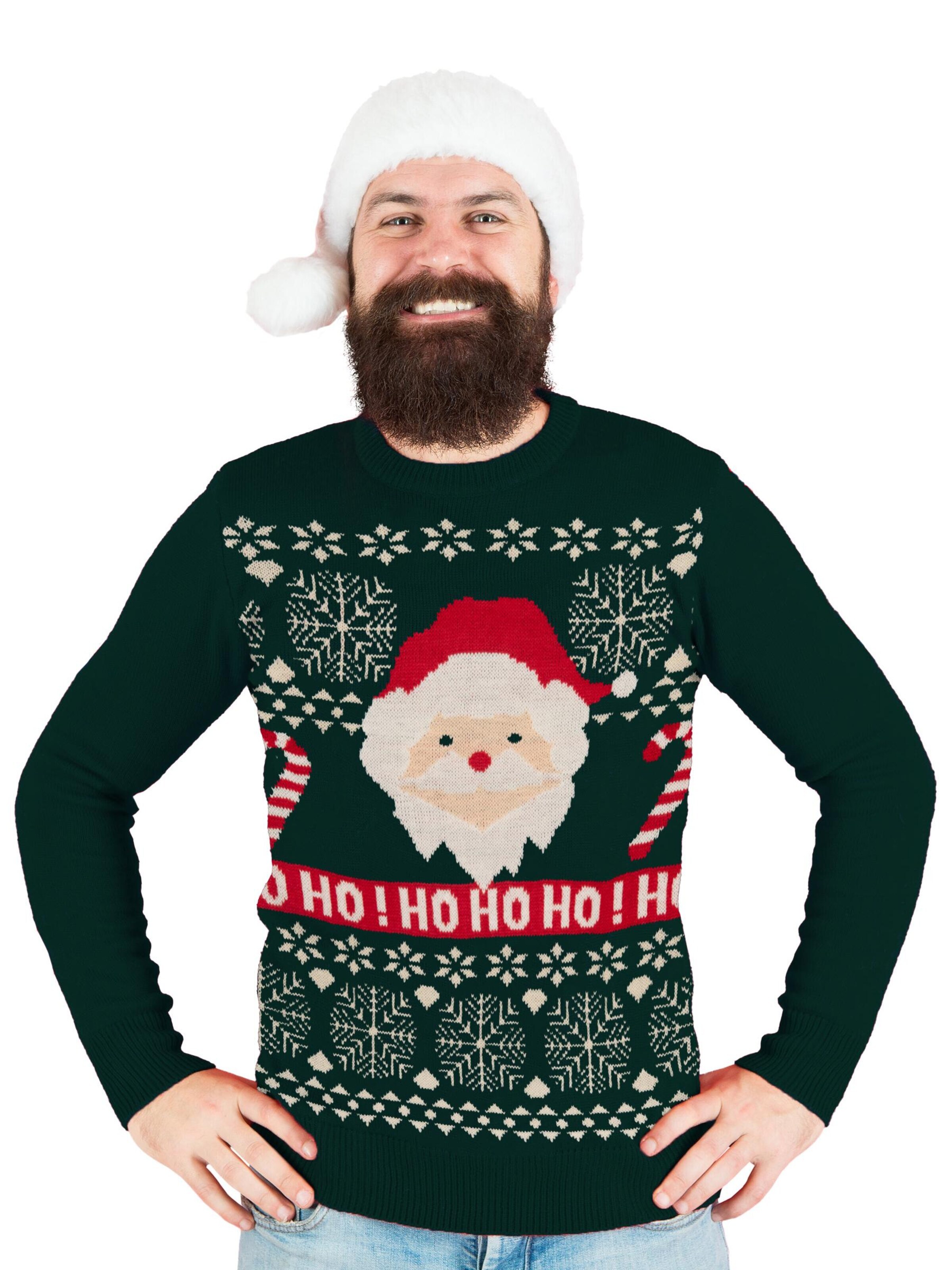United Labels Sweater 'Weihnachtspullover Weihnachtsmann Santa' in Green: front