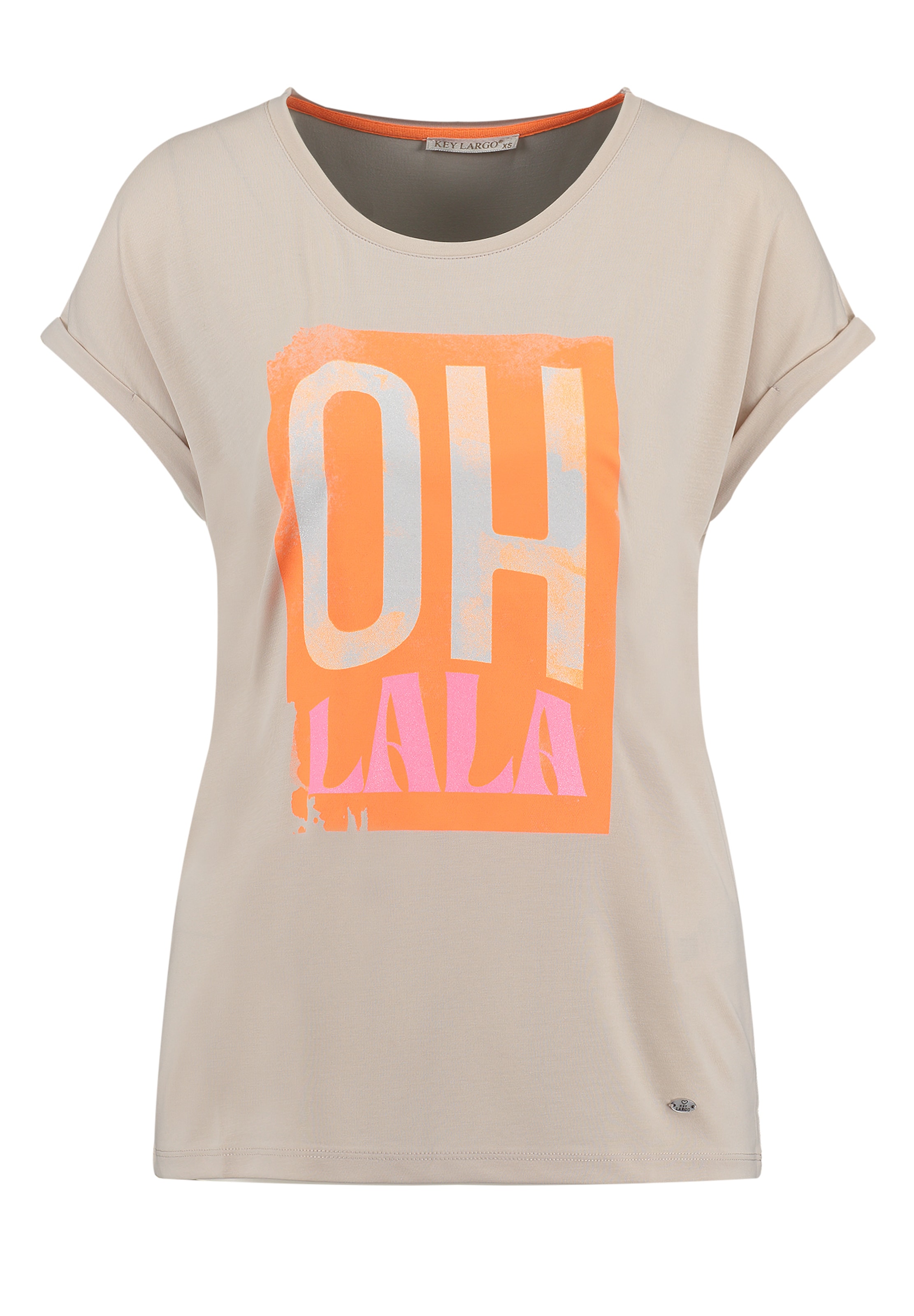 Key Largo Футболка 'Ohlala' в Бежевый: спереди